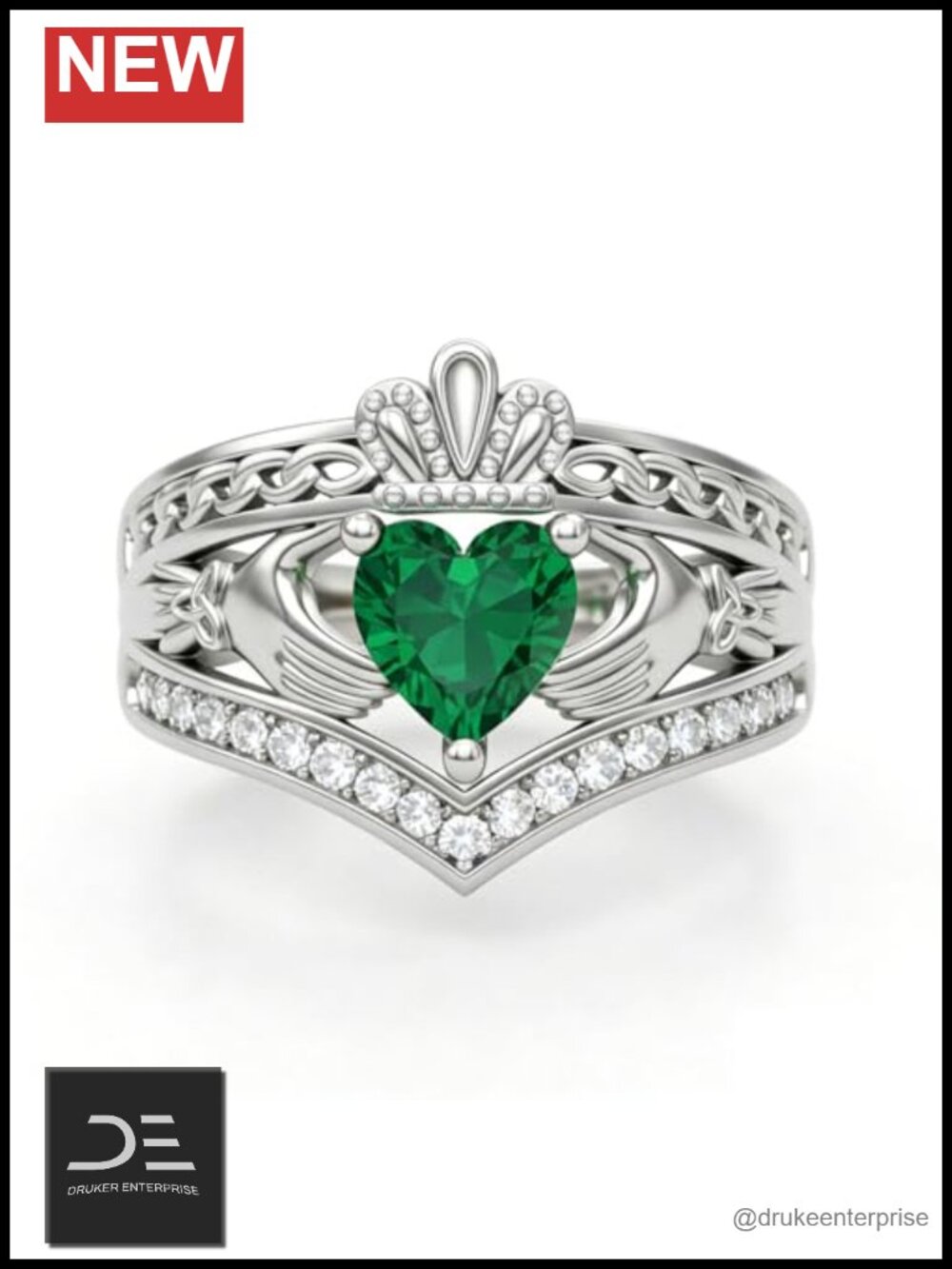 925 Sterling Silver Claddagh Ring Women Irish Engagement Promise